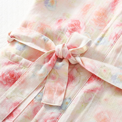Fable Women’s Bamboo Floral Kimono Robe – Lightweight Sleepwear