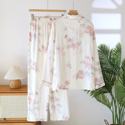 Rylee Retro Bamboo Fiber Women’s Pajama Set - Summer Sleepwear
