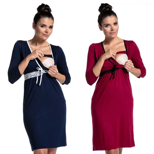 Aurelia Women’s Maternity Nightgown – Cozy Pregnancy Pajamas