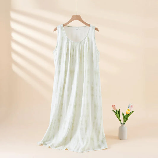 Clara Women’s Bamboo Fiber Sleepwear – Sleeveless Tank Top & Long Skirt Set