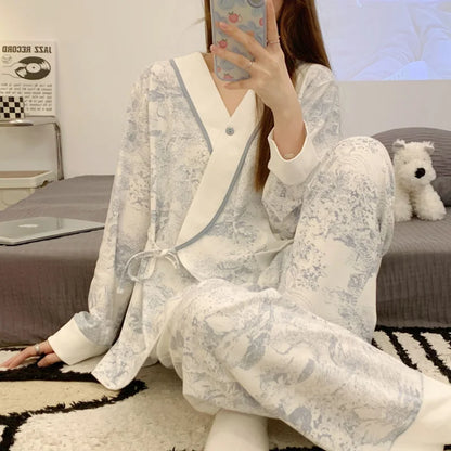 Elenora Cotton Maternity Nursing Pajamas – Sleepwear & Homewear Set