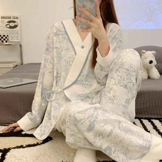 Elenora Cotton Maternity Nursing Pajamas – Sleepwear & Homewear Set