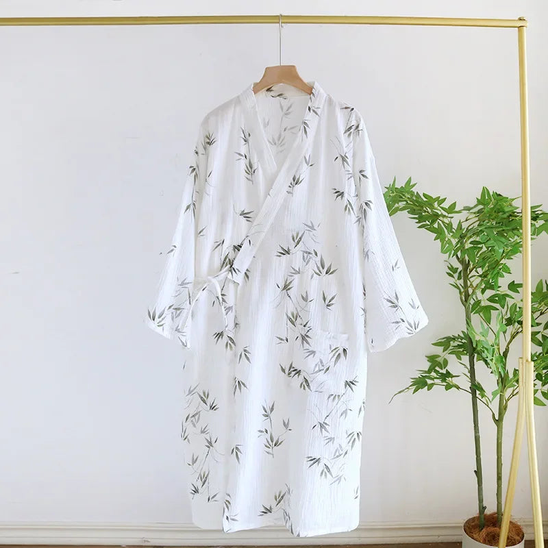 Andrina Women’s Cotton Bamboo Robe – Lightweight Bathrobe