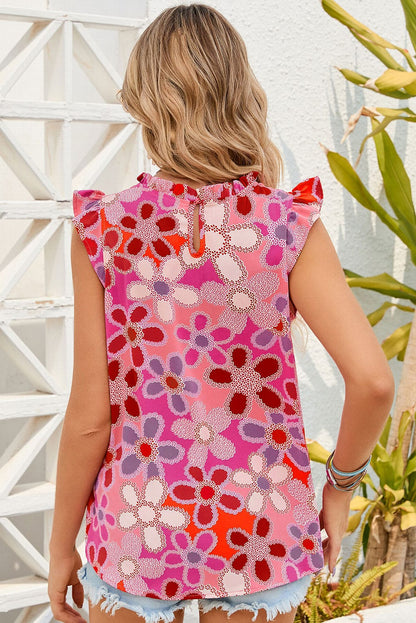 sleeveless floral top


