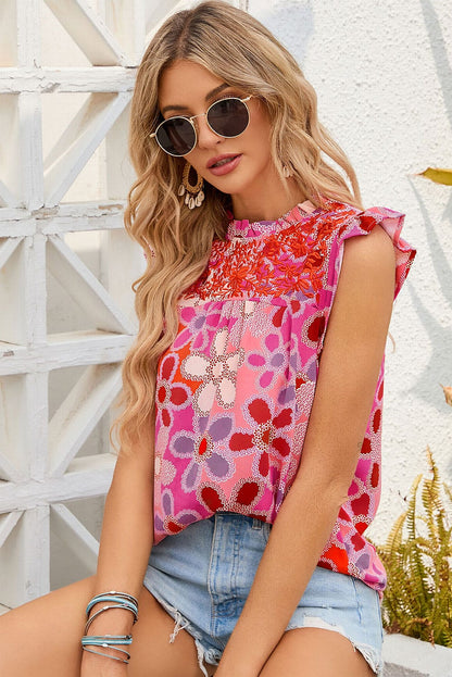 floral ruffle shirt

