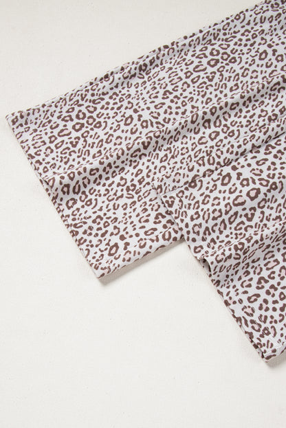 White Leopard Print Pajama Set – Long Sleeve & Pants for Valentine’s